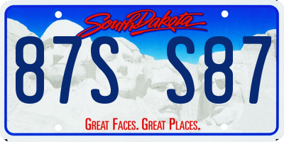 SD license plate 87SS87