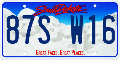 SD license plate 87SW16