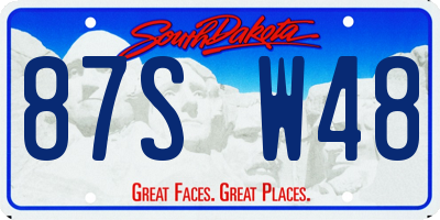 SD license plate 87SW48