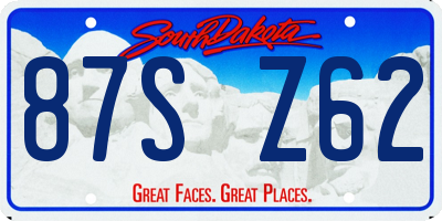 SD license plate 87SZ62