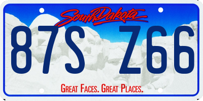 SD license plate 87SZ66
