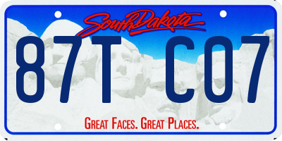 SD license plate 87TC07