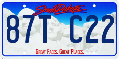 SD license plate 87TC22