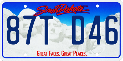 SD license plate 87TD46