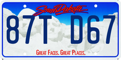 SD license plate 87TD67