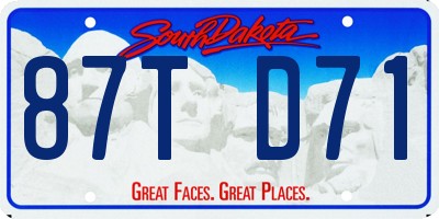 SD license plate 87TD71