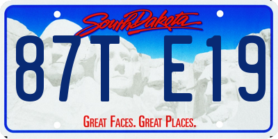 SD license plate 87TE19
