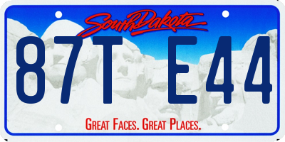 SD license plate 87TE44
