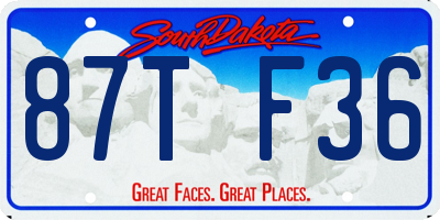 SD license plate 87TF36