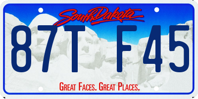 SD license plate 87TF45