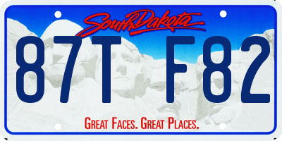 SD license plate 87TF82