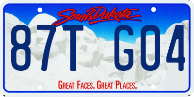 SD license plate 87TG04