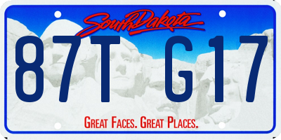 SD license plate 87TG17