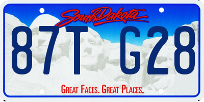 SD license plate 87TG28