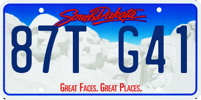 SD license plate 87TG41