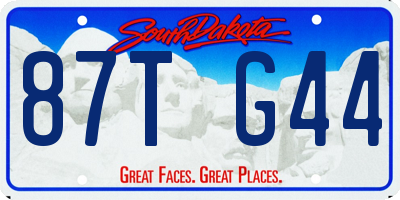 SD license plate 87TG44