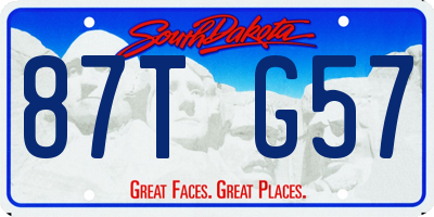 SD license plate 87TG57