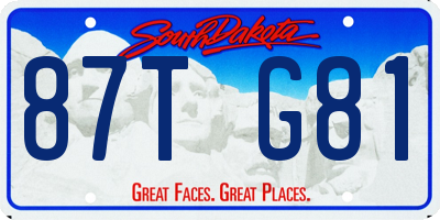 SD license plate 87TG81