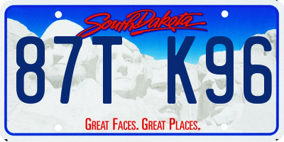 SD license plate 87TK96
