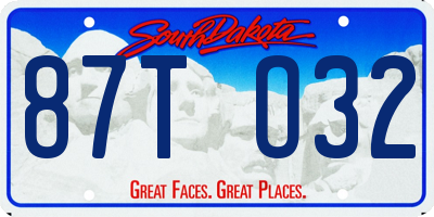 SD license plate 87TO32