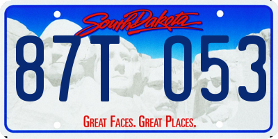 SD license plate 87TO53