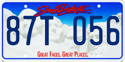 SD license plate 87TO56