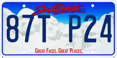 SD license plate 87TP24