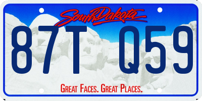 SD license plate 87TQ59