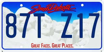 SD license plate 87TZ17