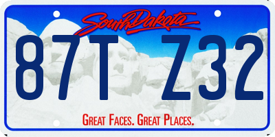 SD license plate 87TZ32
