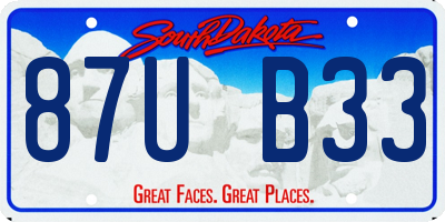 SD license plate 87UB33