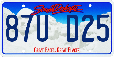 SD license plate 87UD25