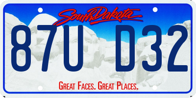 SD license plate 87UD32