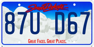 SD license plate 87UD67