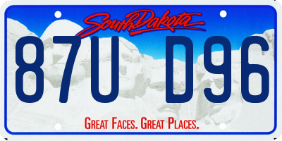 SD license plate 87UD96
