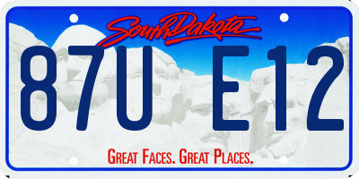 SD license plate 87UE12