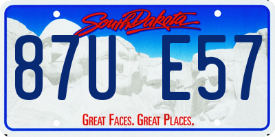 SD license plate 87UE57