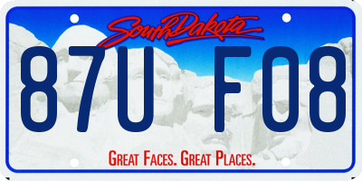 SD license plate 87UF08