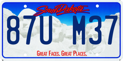 SD license plate 87UM37