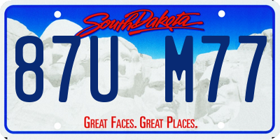 SD license plate 87UM77