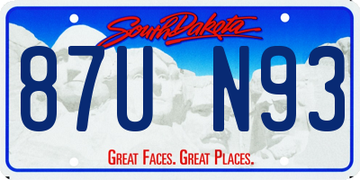 SD license plate 87UN93