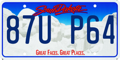 SD license plate 87UP64