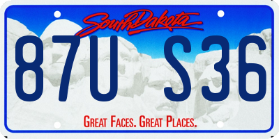 SD license plate 87US36