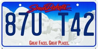 SD license plate 87UT42