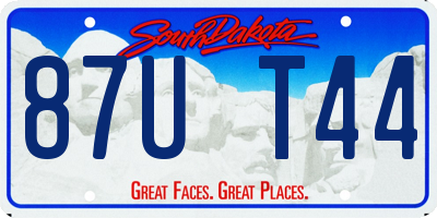SD license plate 87UT44