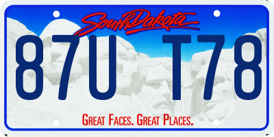 SD license plate 87UT78