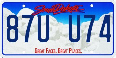 SD license plate 87UU74
