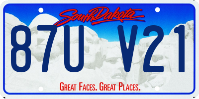 SD license plate 87UV21
