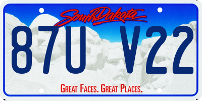 SD license plate 87UV22