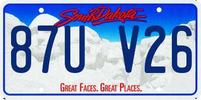 SD license plate 87UV26